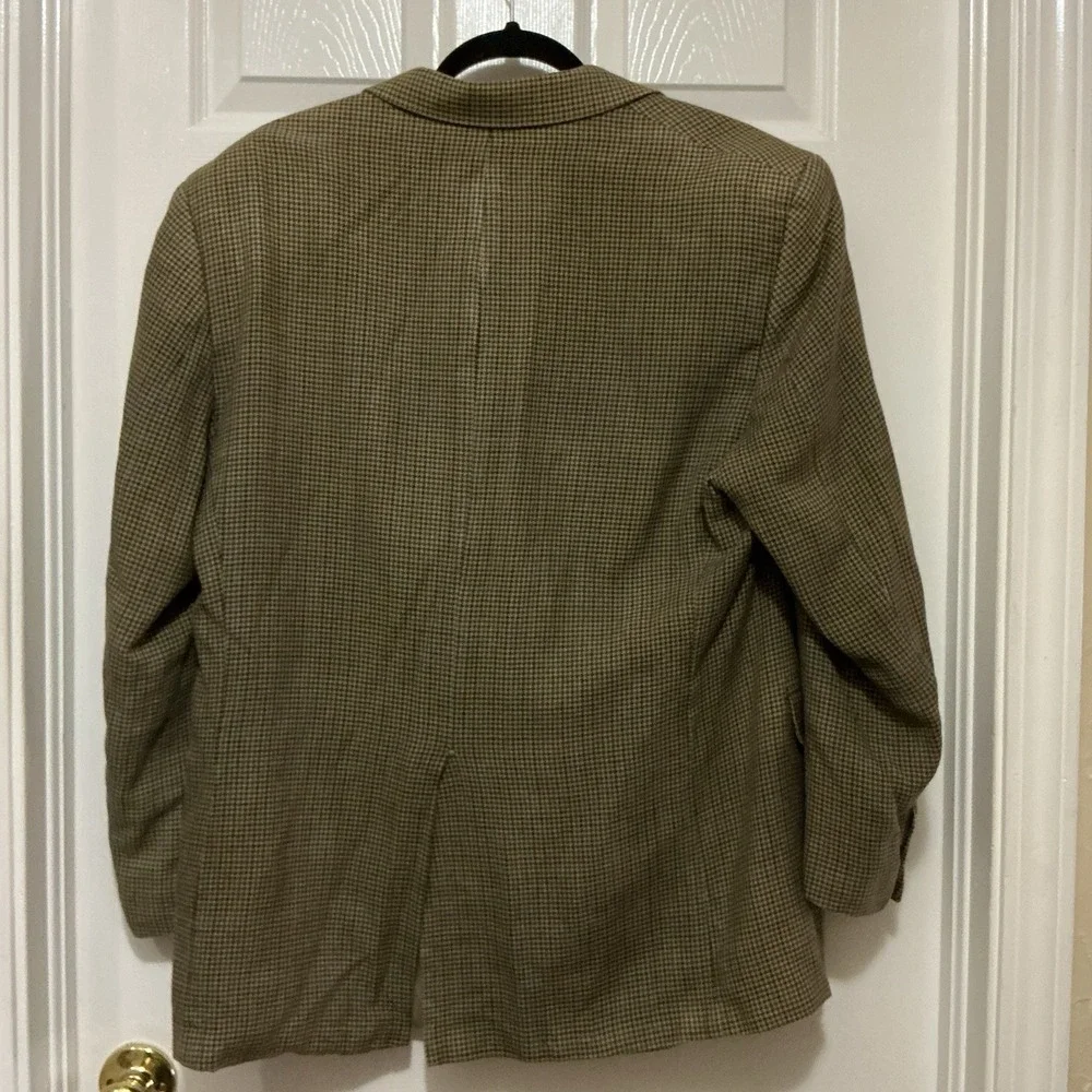 Chaps Ralph Lauren Men's‎ Hounds Tooth Sport Coat Jacket 42R 100% Silk Lined EUC